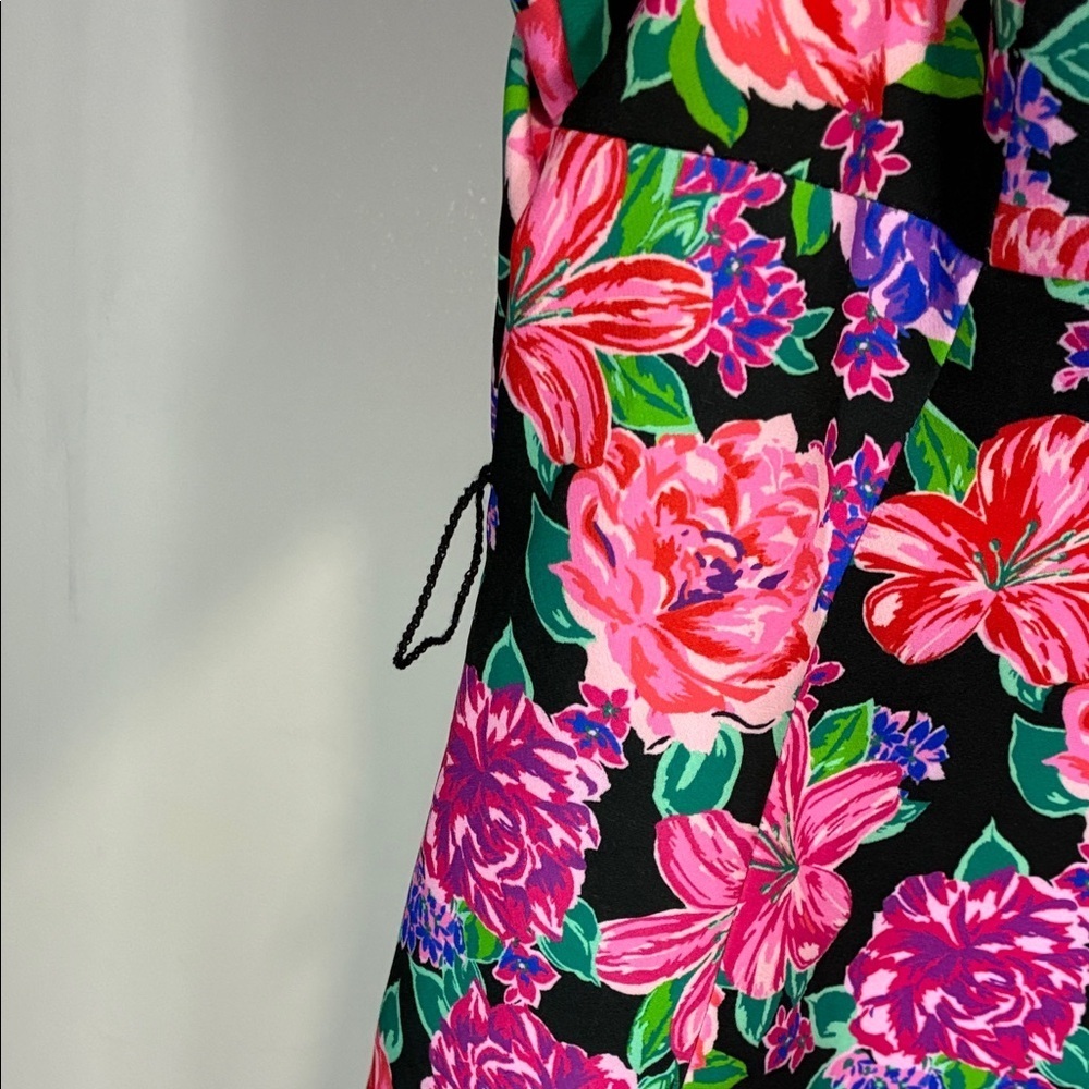 Zara Floral Puff Sleeve Mini Dress NWT Bold Print S - Picture 6 of 13